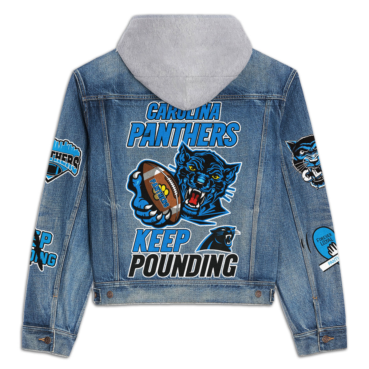 Carolina Panthers Premium Hooded Denim Jacket New Collection AZBTHDJ000190