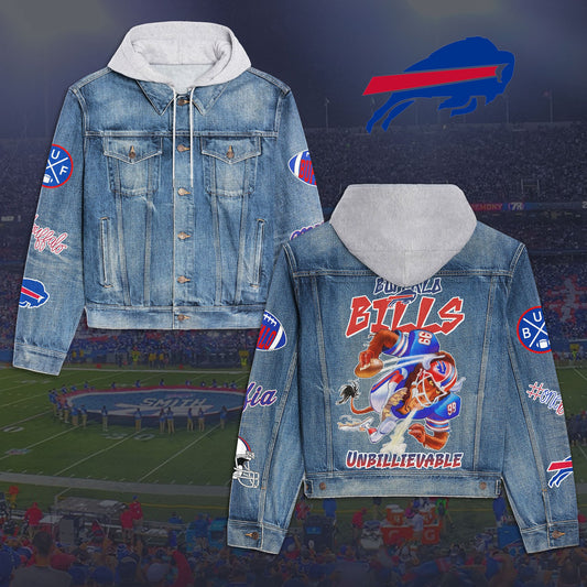 Buffalo Bills  Premium Hooded Denim Jacket New Collection AZBTHDJ000194