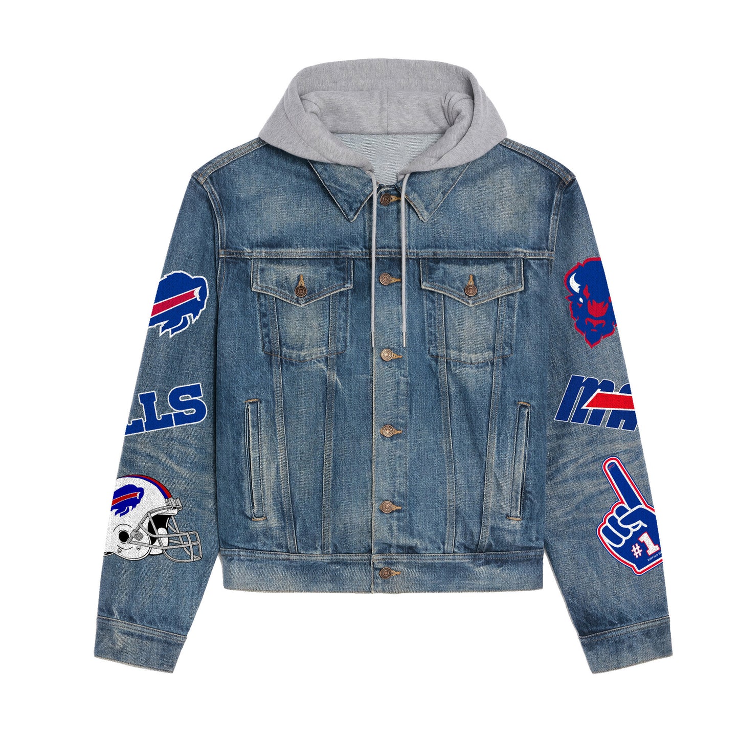 Buffalo Bills   Premium Hooded Denim Jacket New Collection AZBTHDJ000195