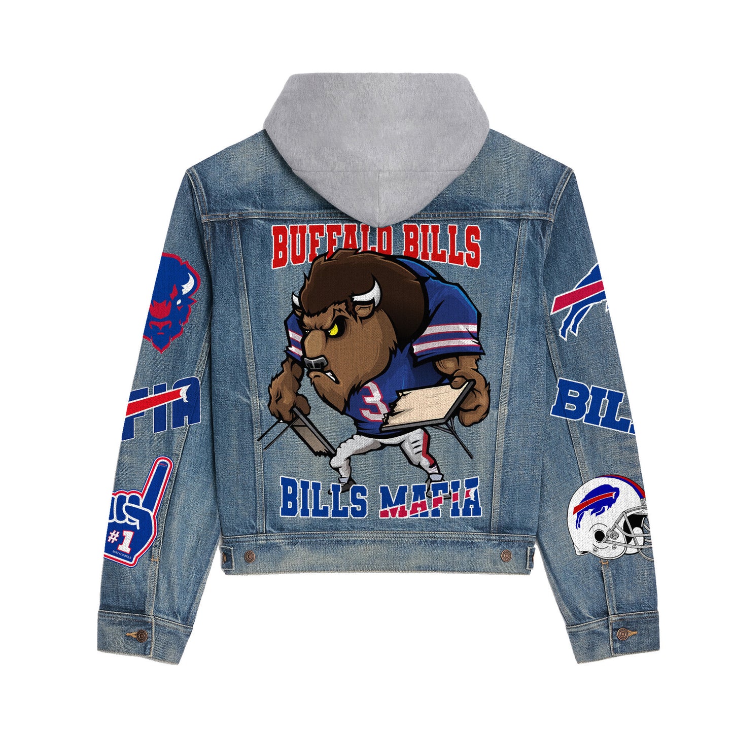 Buffalo Bills   Premium Hooded Denim Jacket New Collection AZBTHDJ000195