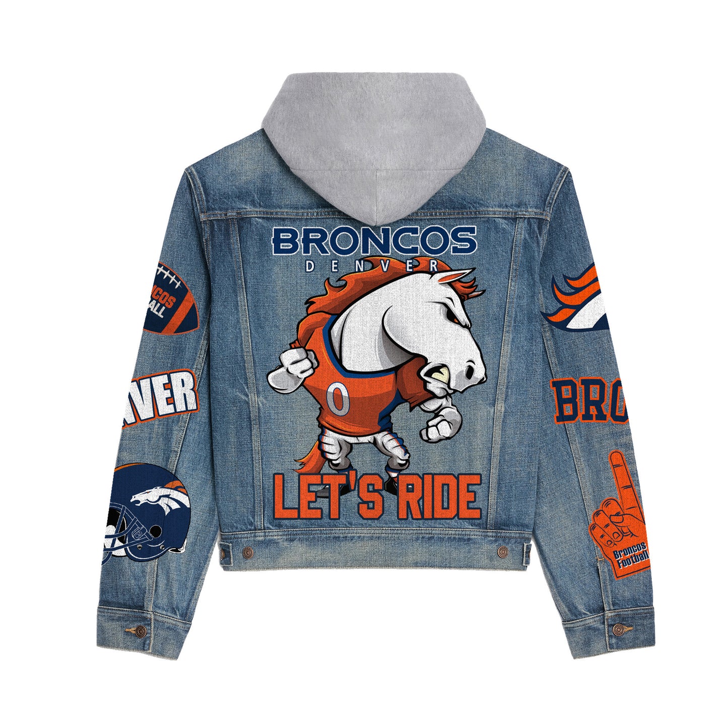 Denver Broncos  Premium Hooded Denim Jacket New Collection AZBTHDJ000198