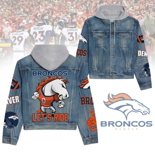 Denver Broncos  Premium Hooded Denim Jacket New Collection AZBTHDJ000198
