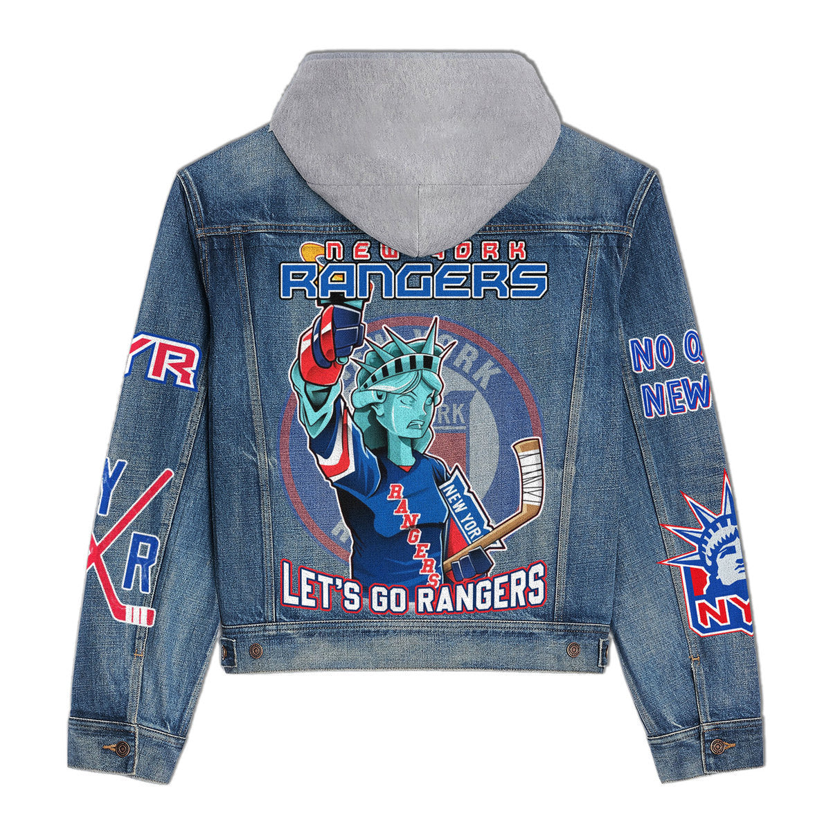 New York Rangers Premium Hooded Denim Jacket New CollectionAZBTHDJ000266