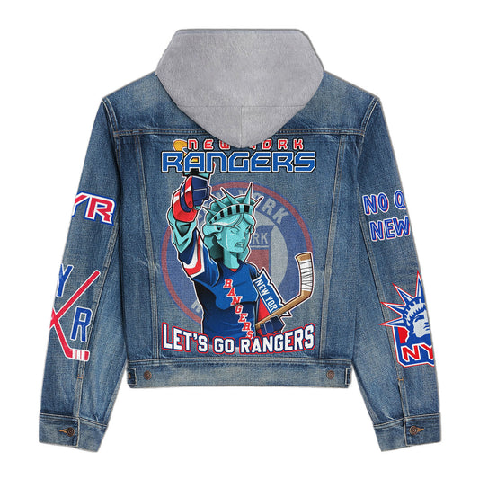 New York Rangers Premium Hooded Denim Jacket New CollectionAZBTHDJ000266