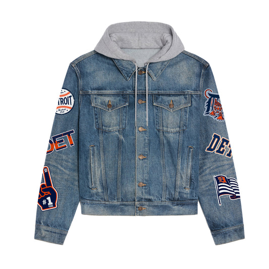 Detroit Tigers Premium Hooded Denim Jacket New Collection AZBTHDJ000585