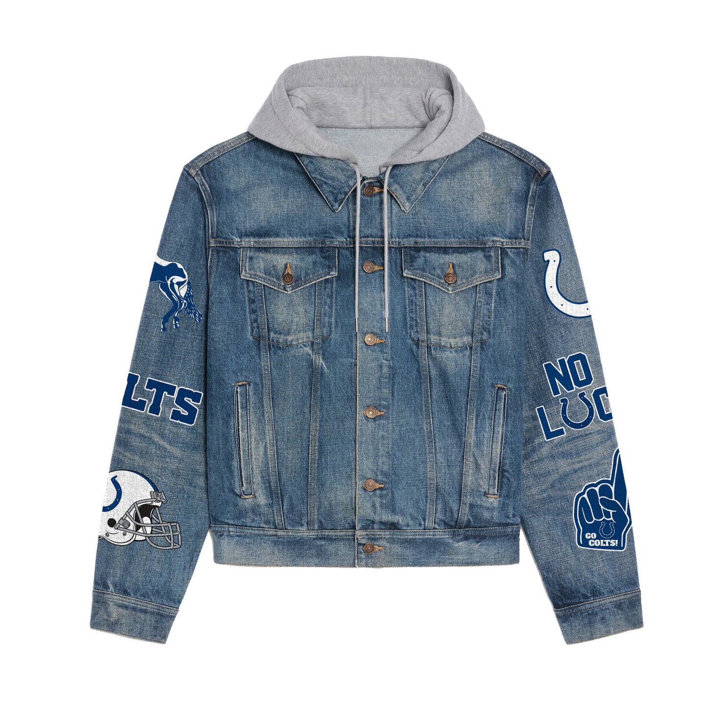 Indianapolis Colts  Premium Hooded Denim Jacket New Collection AZBTHDJ000199
