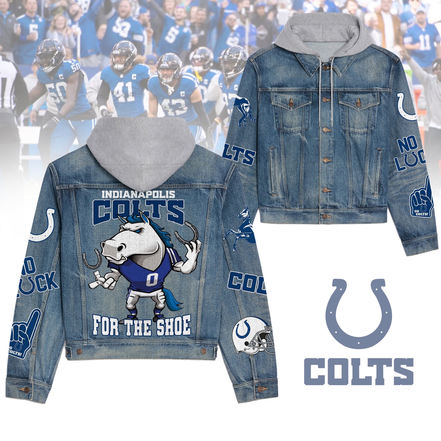 Indianapolis Colts  Premium Hooded Denim Jacket New Collection AZBTHDJ000199