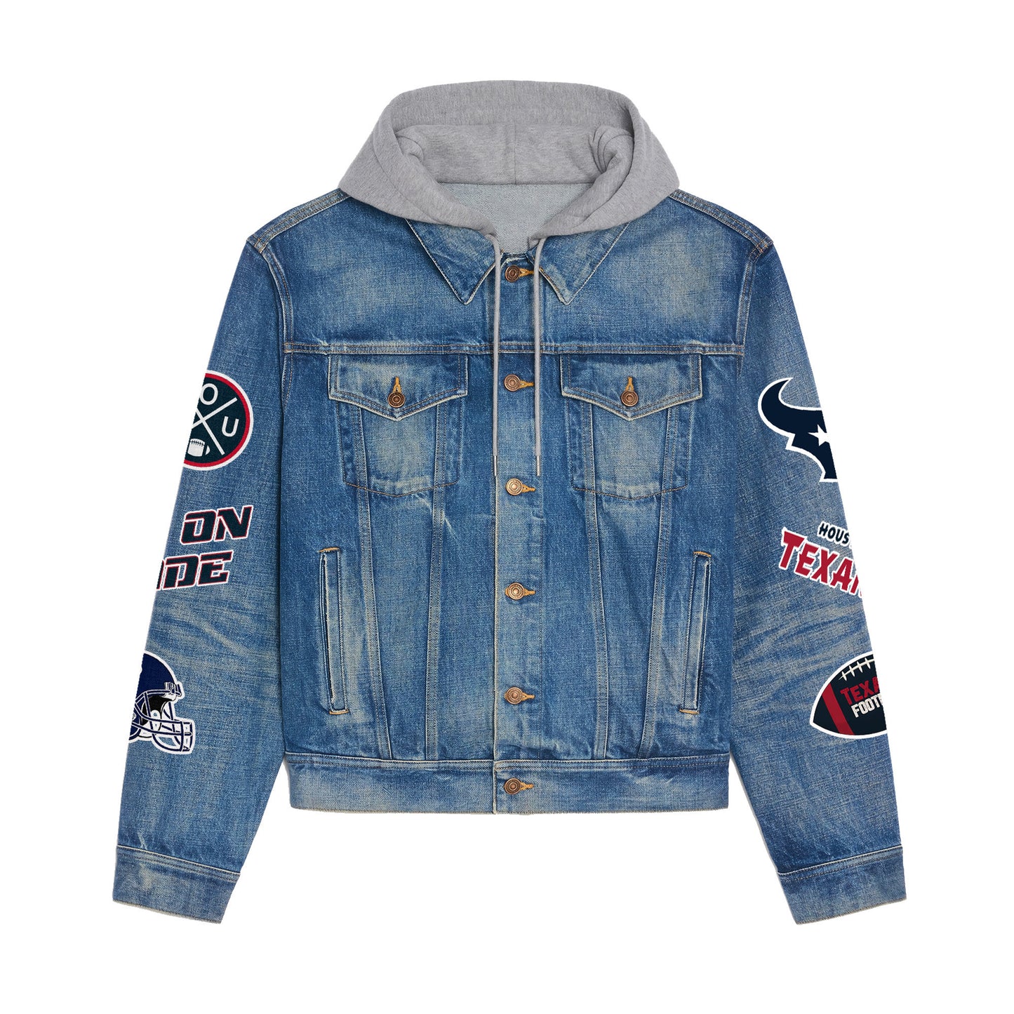 Houston Texans  Premium Hooded Denim Jacket New Collection AZBTHDJ000200