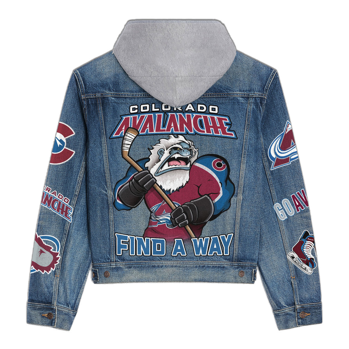 Colorado Avalanche Premium Hooded Denim Jacket New CollectionAZBTHDJ000267