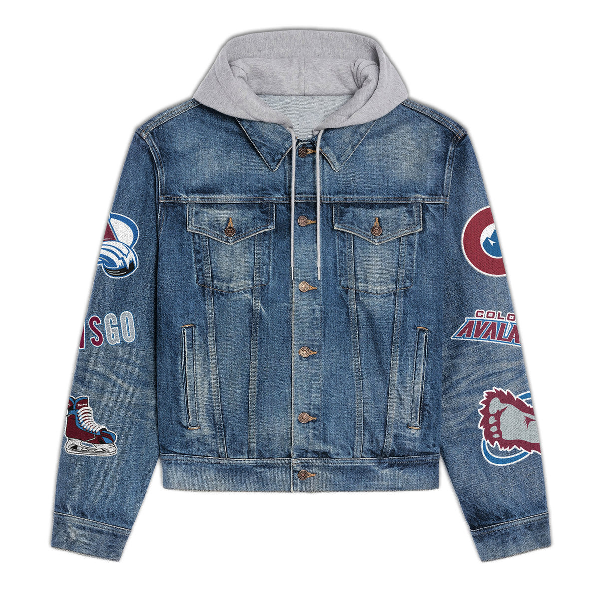 Colorado Avalanche Premium Hooded Denim Jacket New CollectionAZBTHDJ000267
