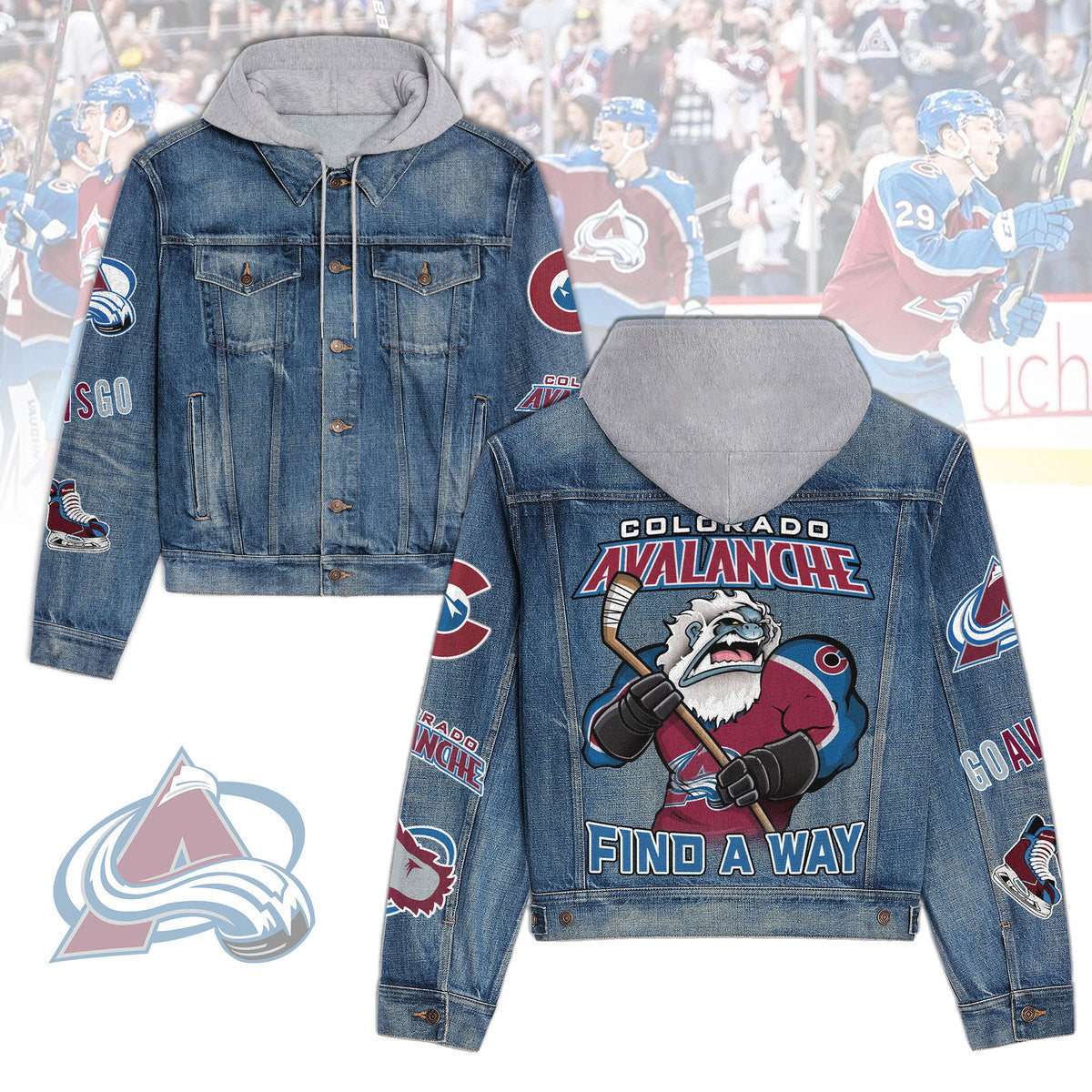 Colorado Avalanche Premium Hooded Denim Jacket New CollectionAZBTHDJ000267