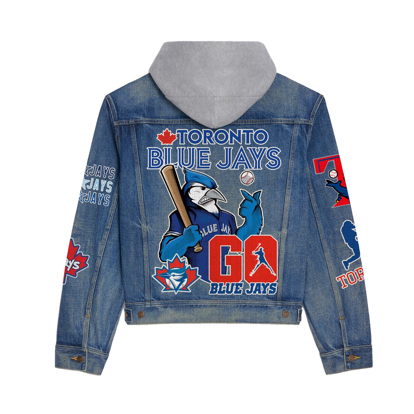 Toronto Blue Jays Premium Hooded Denim Jacket New Collection AZBTHDJ000587