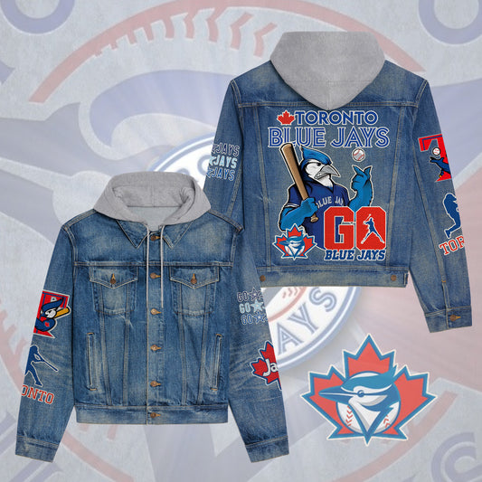 Toronto Blue Jays Premium Hooded Denim Jacket New Collection AZBTHDJ000587