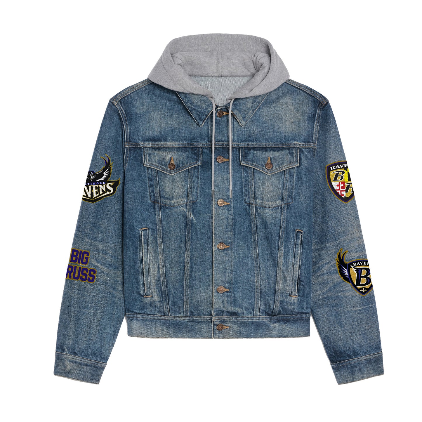 Baltimore Ravens Premium Hooded Denim Jacket New Collection AZBTHDJ000210