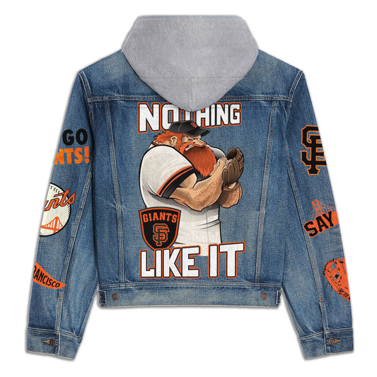 San Francisco Giants Premium Hooded Denim Jacket New Collection AZBTHDJ000589