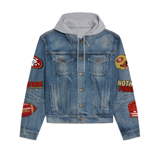San Francisco 49ers  Premium Hooded Denim Jacket New Collection AZBTHDJ000213