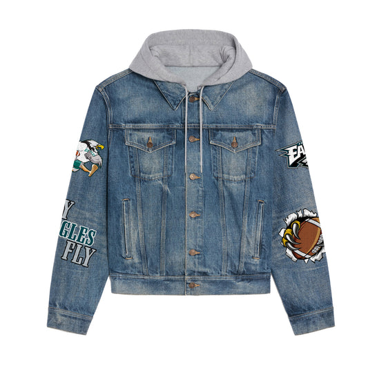 Philadelphia Eagles  Premium Hooded Denim Jacket New Collection AZBTHDJ000207