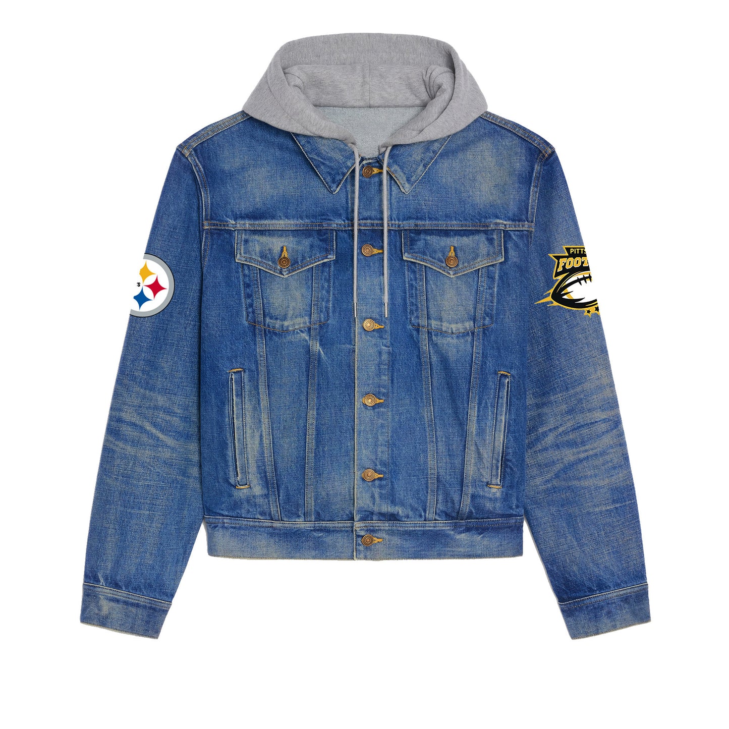 Pittsburgh Steelers  Premium Hooded Denim Jacket New Collection AZBTHDJ000209