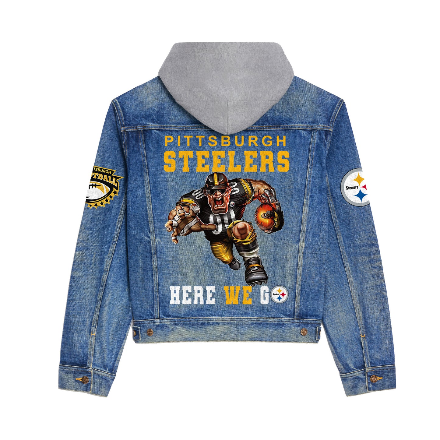 Pittsburgh Steelers  Premium Hooded Denim Jacket New Collection AZBTHDJ000209
