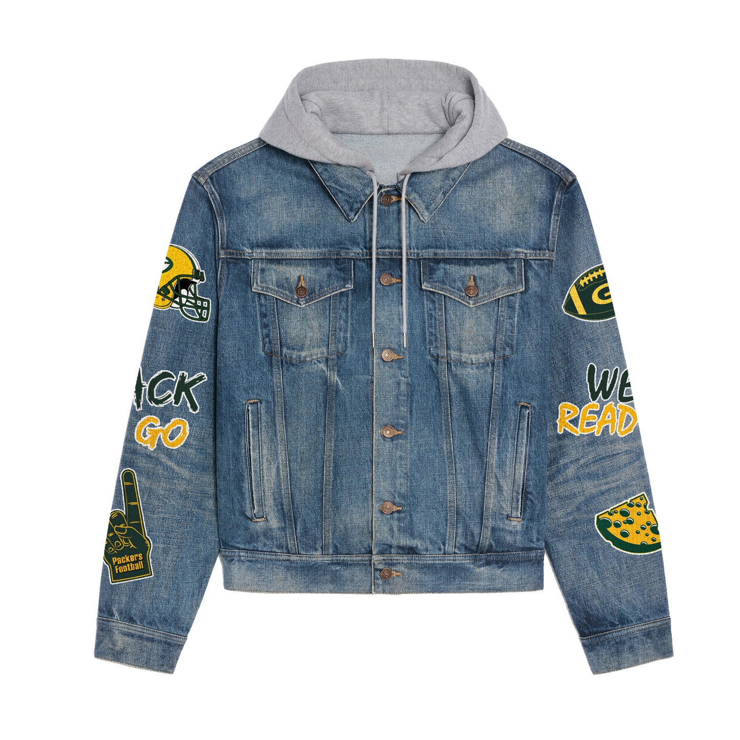 Green Bay Packers  Premium Hooded Denim Jacket New Collection AZBTHDJ000211