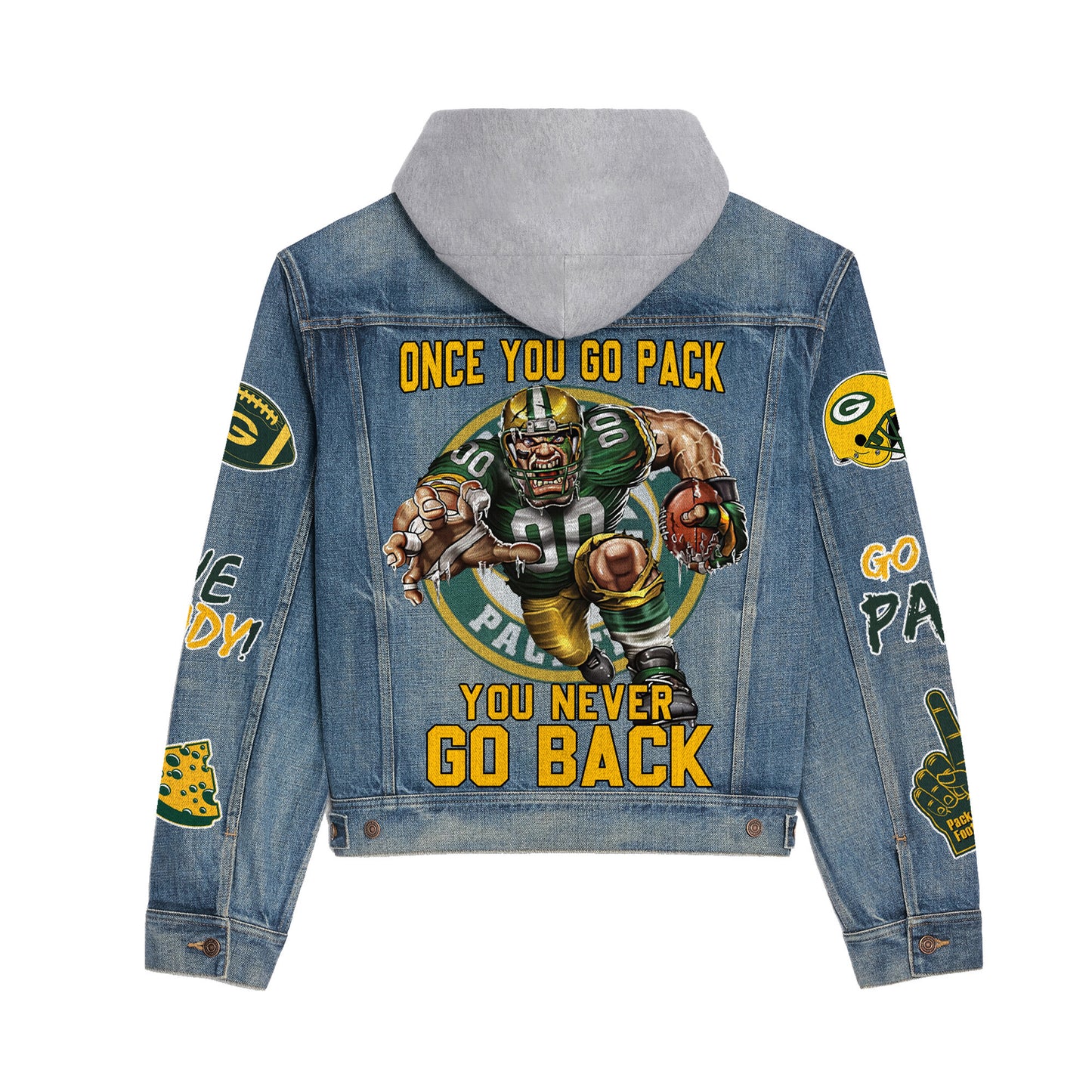 Green Bay Packers  Premium Hooded Denim Jacket New Collection AZBTHDJ000211