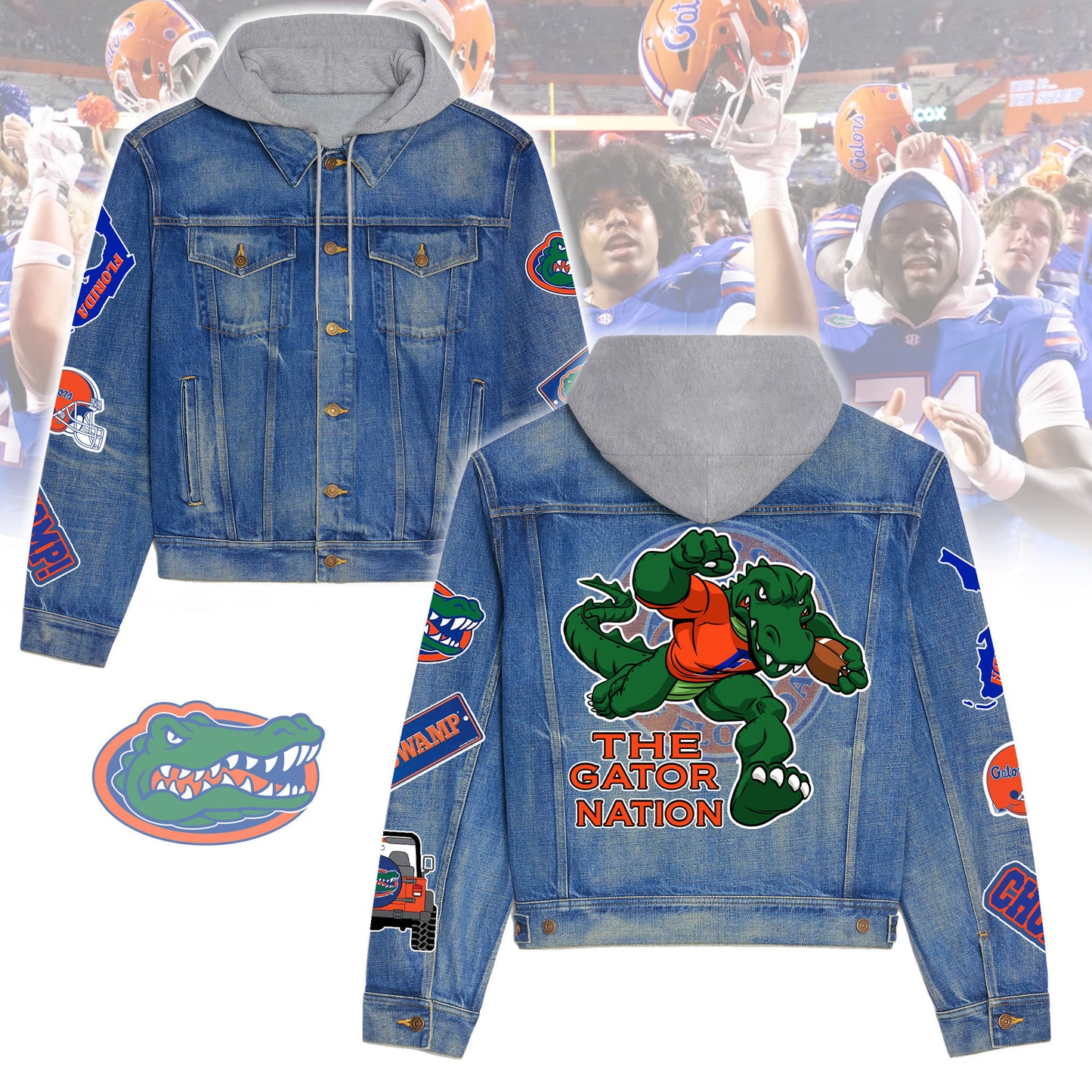 Florida Gators  Premium Hooded Denim Jacket New Collection AZBTHDJ000472