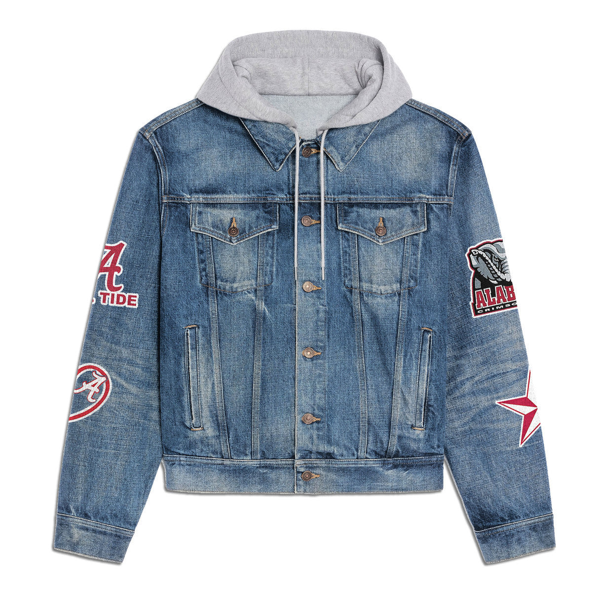 Abama Crimson Tide Premium Hooded Denim Jacket New Collection AZBTHDJ000400