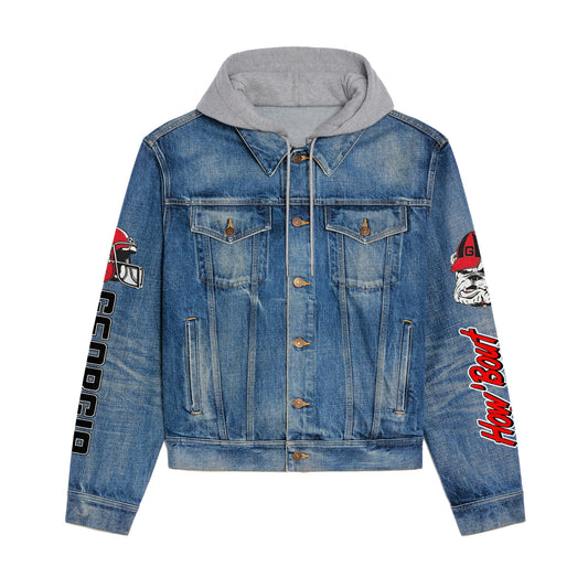 Georgia Bulldogs Premium Hooded Denim Jacket New Collection AZBTHDJ000401