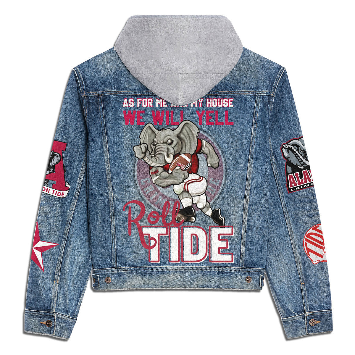 Abama Crimson Tide  Premium Hooded Denim Jacket New Collection AZBTHDJ000402