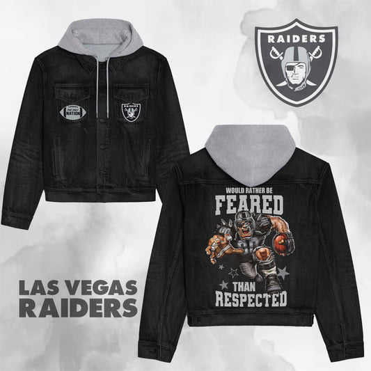Las Vegas Raiders  Premium Hooded Denim Jacket New Collection AZBTHDJ000172