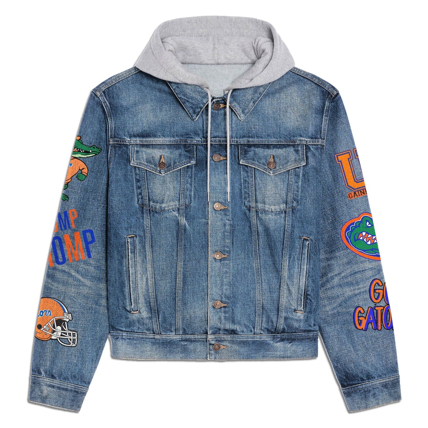 Florida Gators   Premium Hooded Denim Jacket New Collection AZBTHDJ000474
