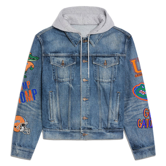 Florida Gators   Premium Hooded Denim Jacket New Collection AZBTHDJ000474
