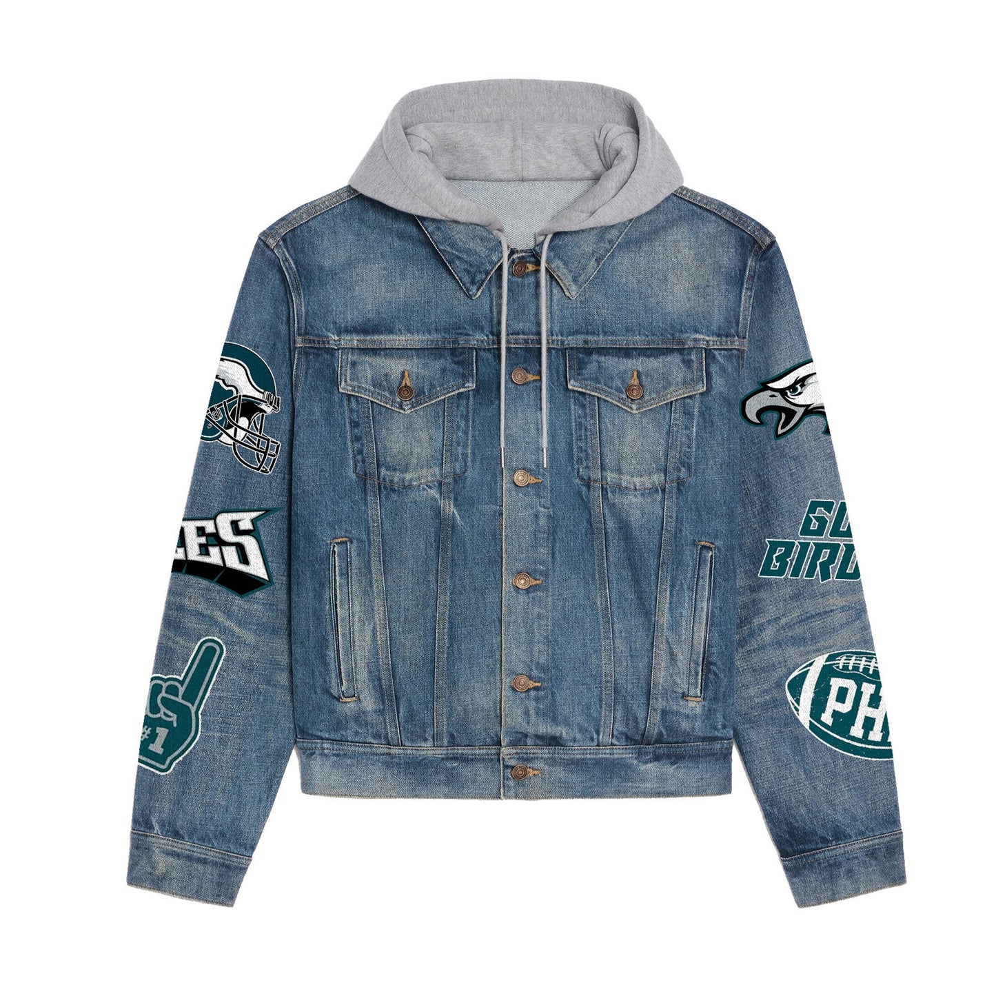 Philadelphia Eagles  Premium Hooded Denim Jacket New Collection AZBTHDJ000175