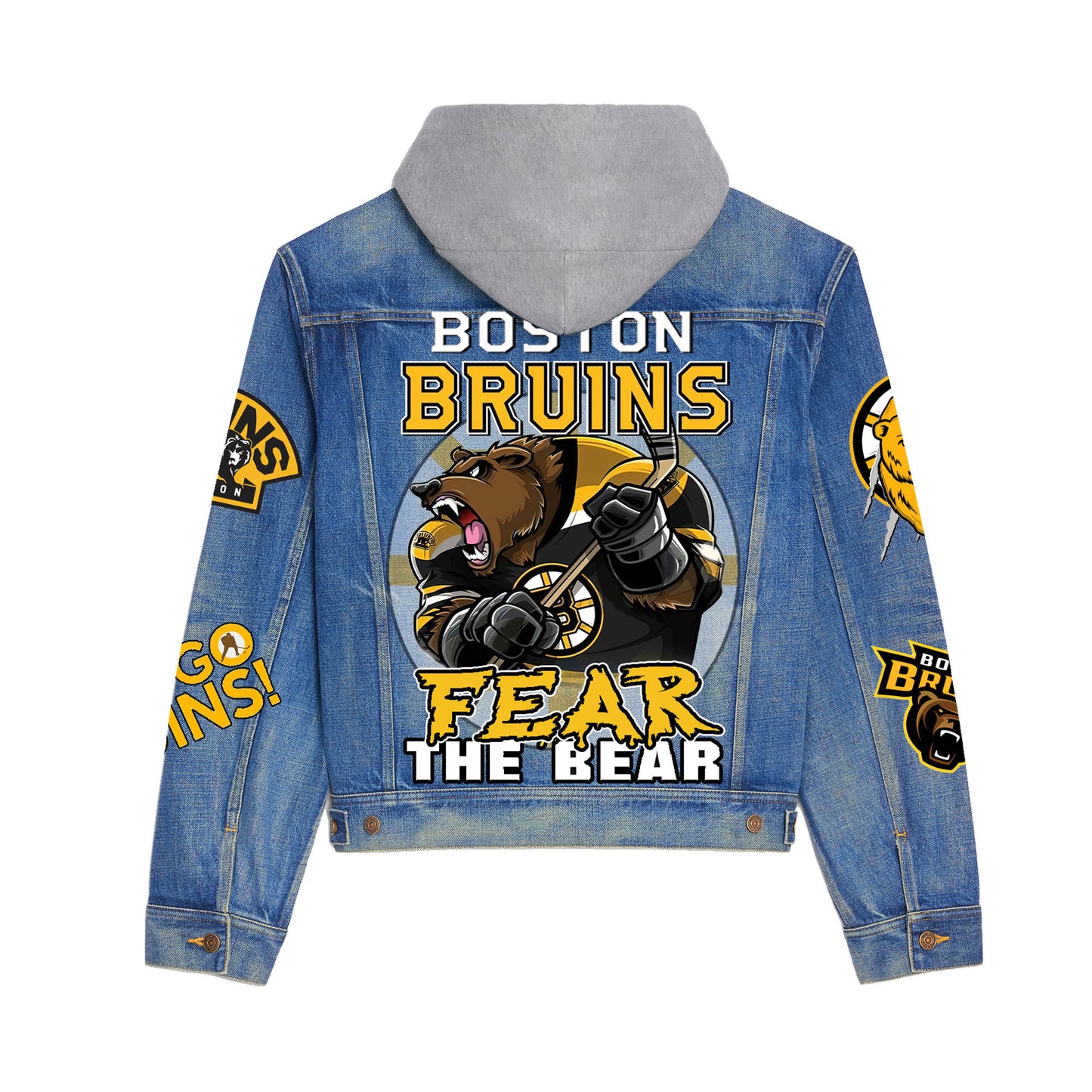 Boston Bruins Premium Hooded Denim Jacket New Collection AZBTHDJ000263