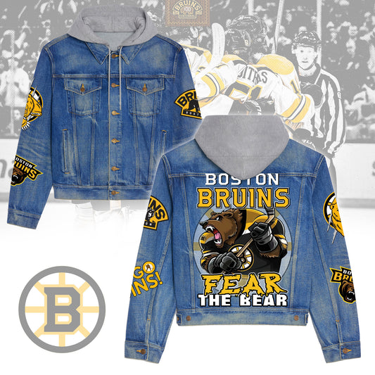 Boston Bruins Premium Hooded Denim Jacket New Collection AZBTHDJ000263