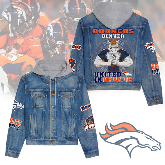 Denver Broncos Premium Hooded Denim Jacket New Collection AZBTHDJ000180