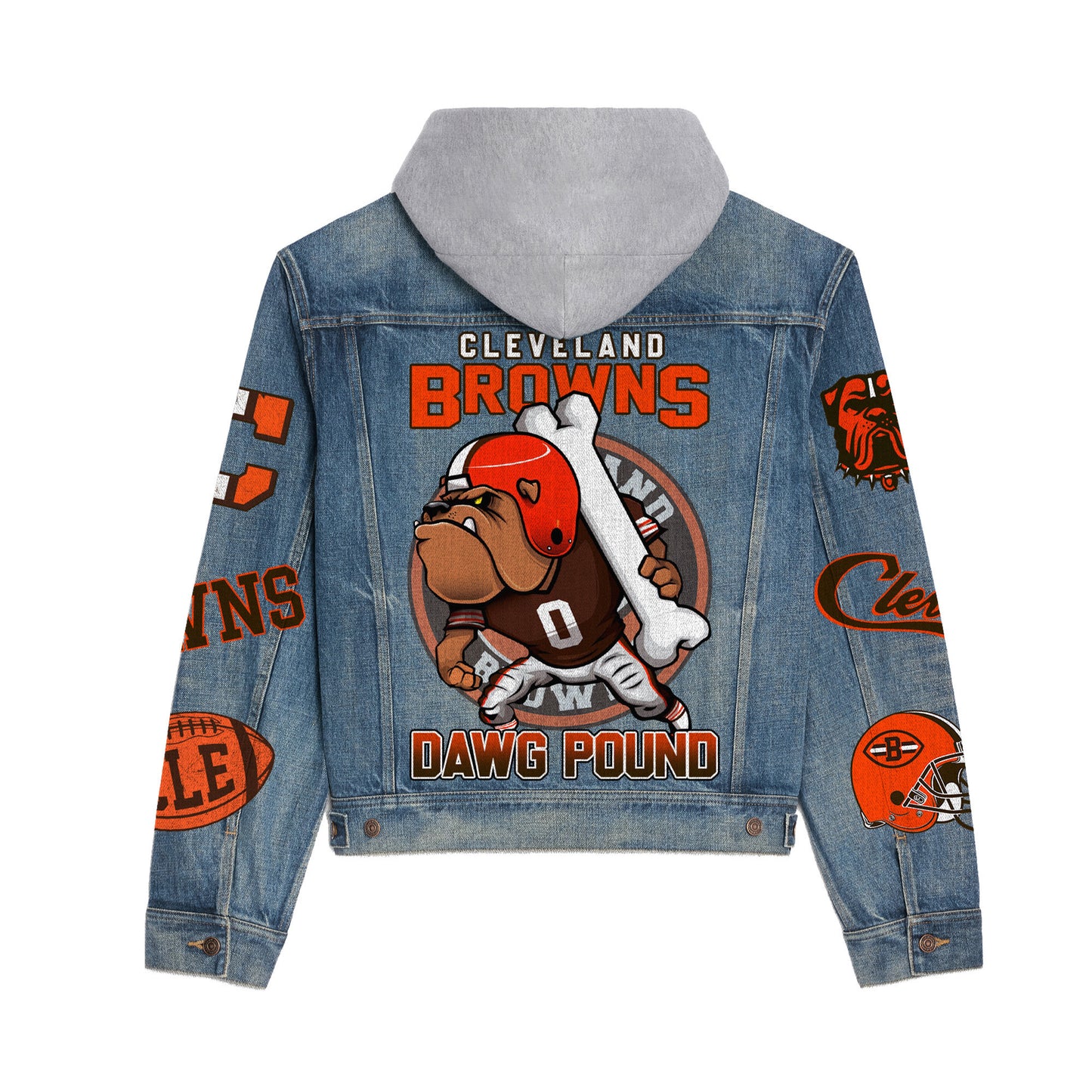 Cleveland Browns  Premium Hooded Denim Jacket New Collection AZBTHDJ000179