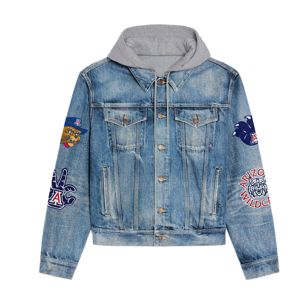 Arizona Wildcats Premium Hooded Denim Jacket New Collection AZBTHDJ000407