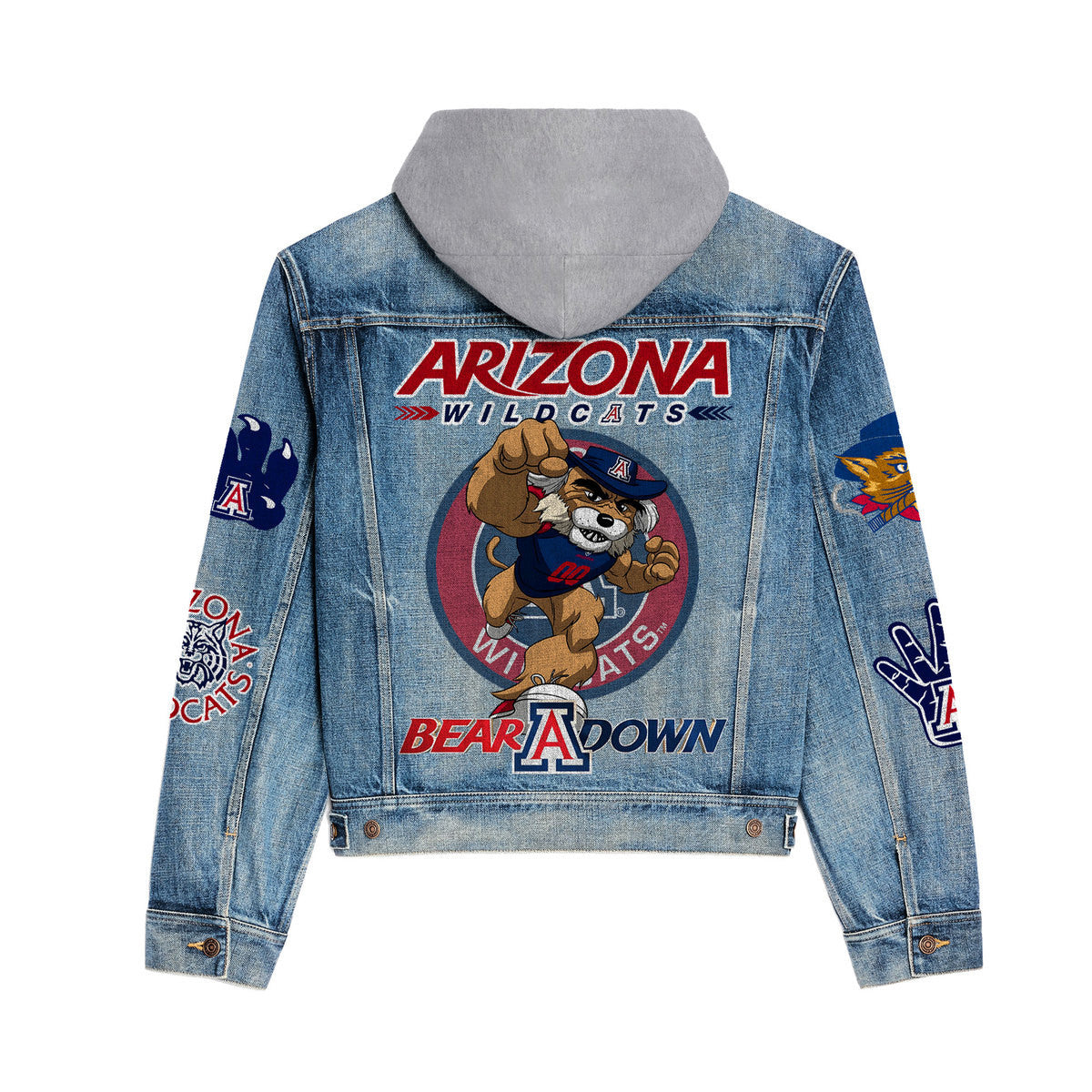 Arizona Wildcats Premium Hooded Denim Jacket New Collection AZBTHDJ000407