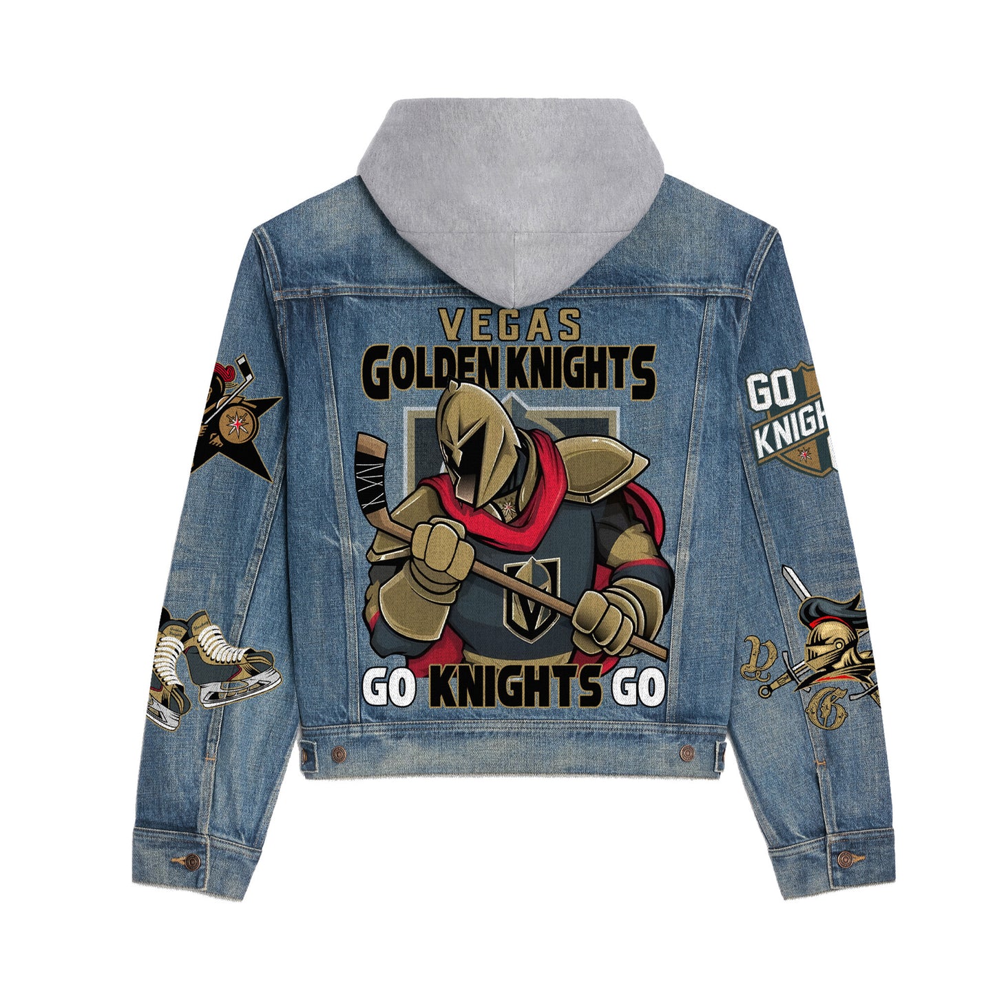 Vegas Golden Knights Premium Hooded Denim Jacket New CollectionAZBTHDJ000264