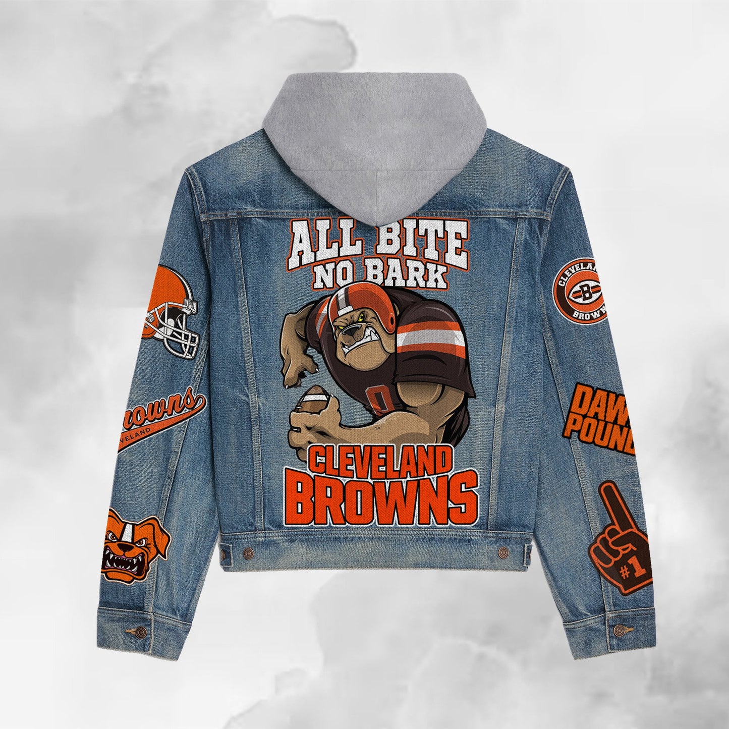 Cleveland Browns   Premium Hooded Denim Jacket New Collection AZBTHDJ000183