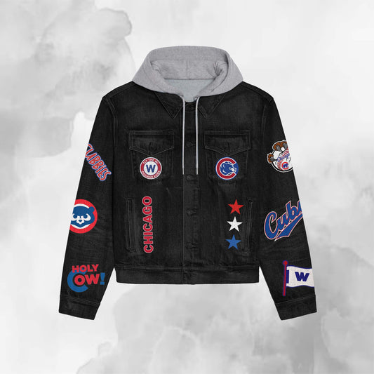 Chicago Cubs Premium Hooded Denim Jacket New Collection AZBTHDJ000553