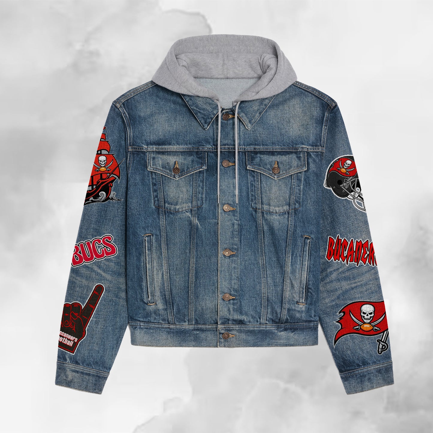 Tampa Bay Buccaneers  Premium Hooded Denim Jacket New Collection AZBTHDJ000186