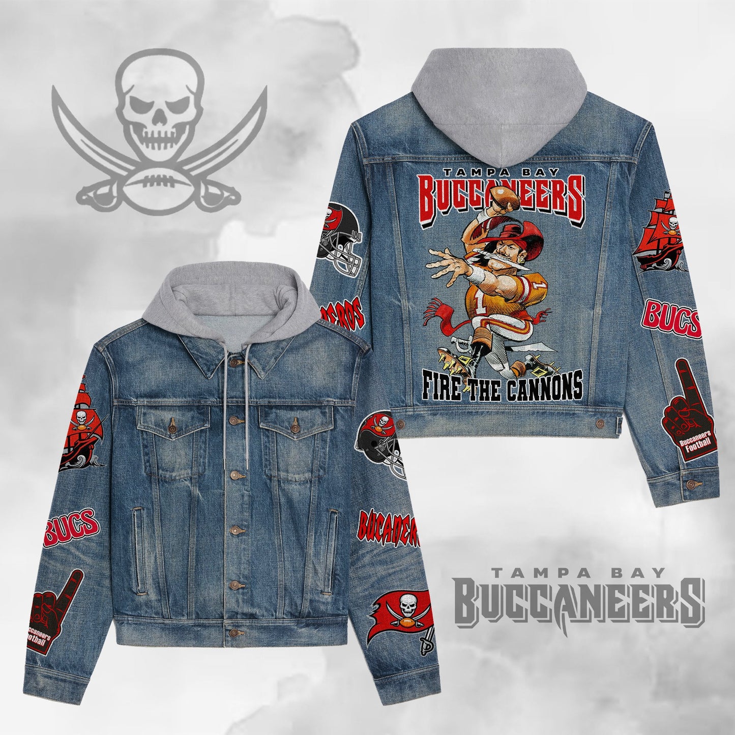 Tampa Bay Buccaneers  Premium Hooded Denim Jacket New Collection AZBTHDJ000186