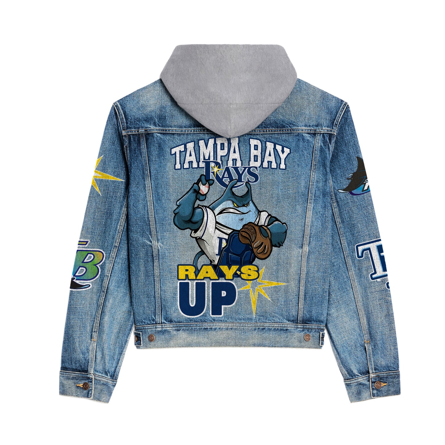 Tampa Bay Rays Premium Hooded Denim Jacket New Collection AZBTHDJ000554