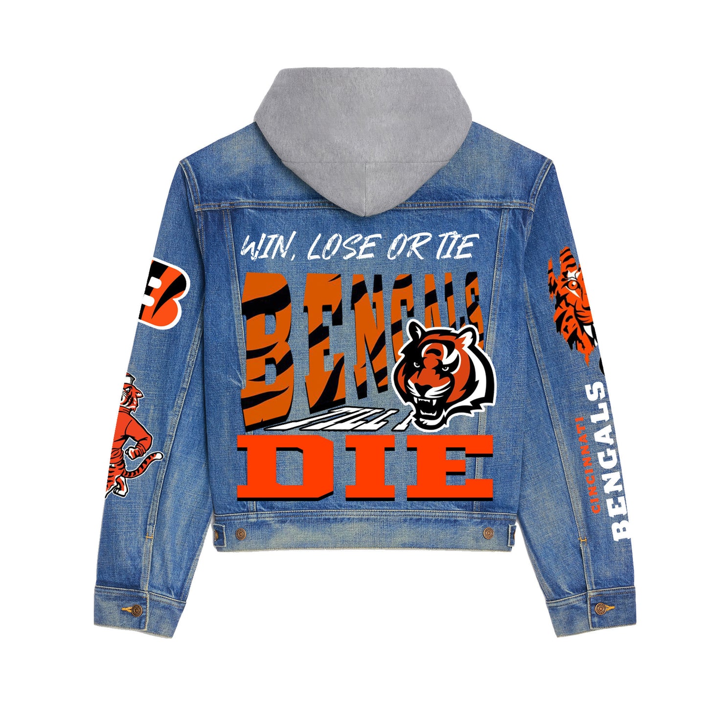 Cincinnati Bengals   Premium Hooded Denim Jacket New Collection AZBTHDJ000188