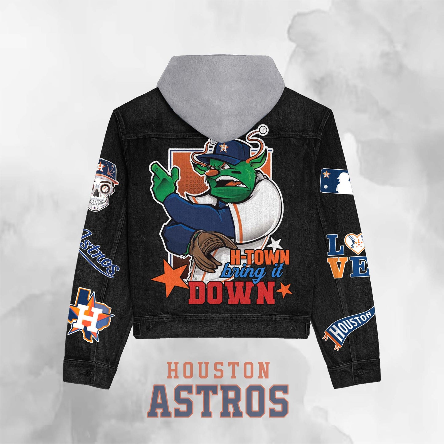 Houston Astros Premium Hooded Denim Jacket New Collection AZBTHDJ000557