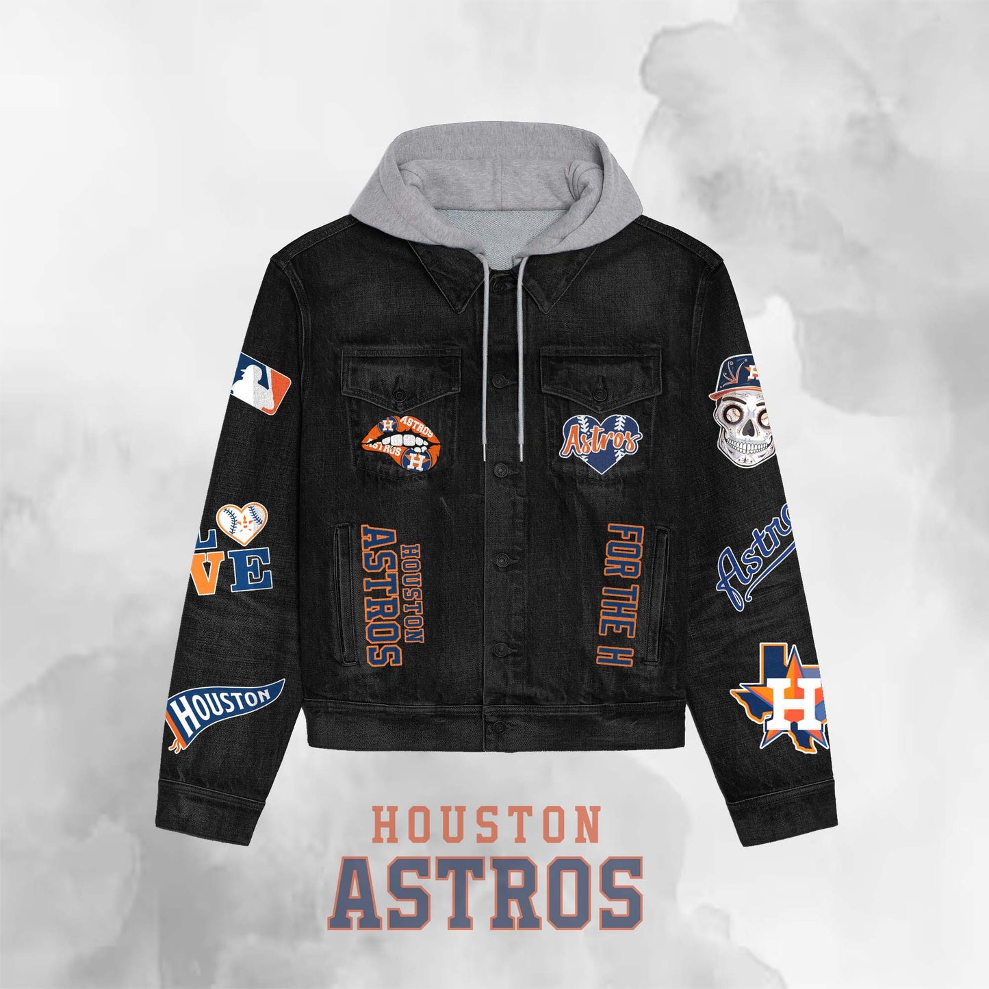 Houston Astros Premium Hooded Denim Jacket New Collection AZBTHDJ000557