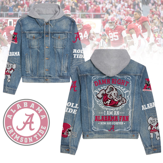 Abama Crimson Tide Premium Hooded Denim Jacket New Collection AZBTHDJ000413