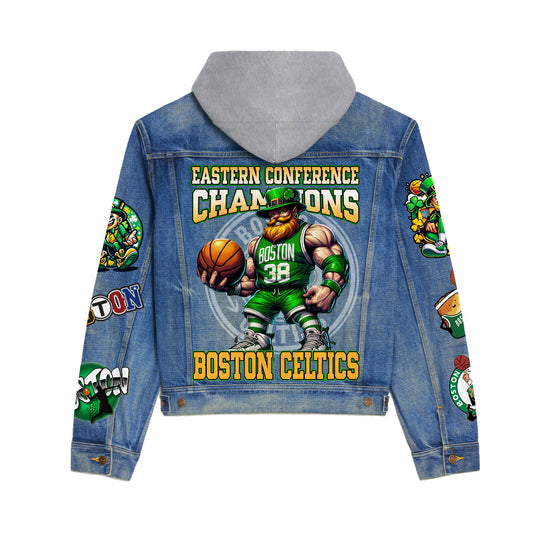 Boston Celtics Premium Hooded Denim Jacket New Collection AZBTHDJ000298